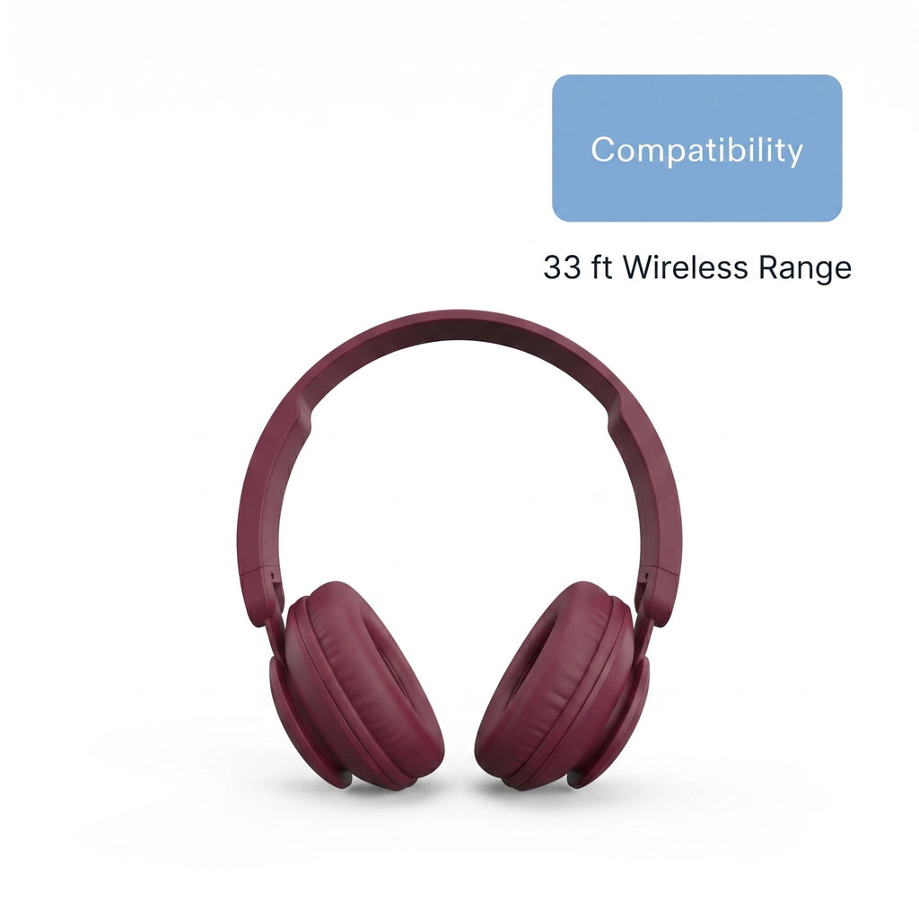onn Wireless On-ear Headphones with Bluetooth, Black