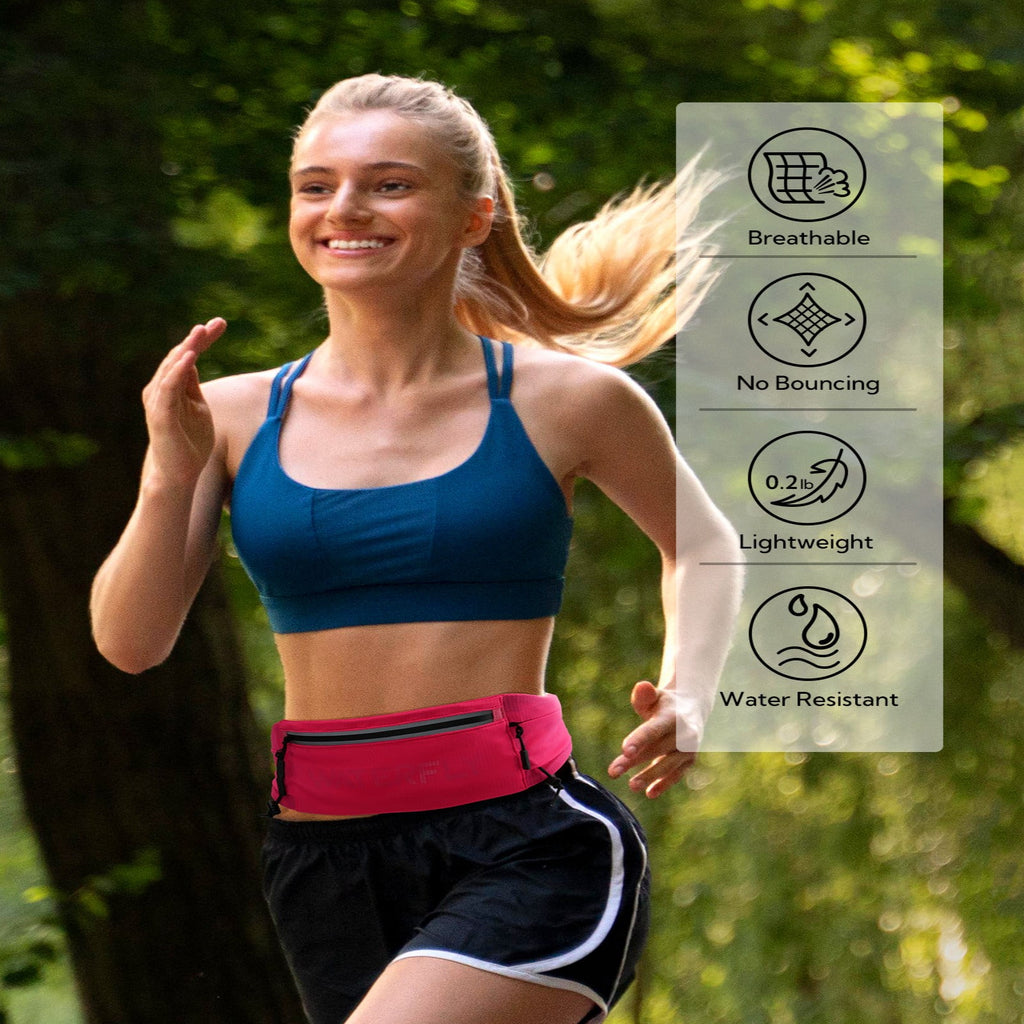 WATERFLY Unisex Adjustable Sports Jogging Fitness Nylon Running Waist Belt Band,Black