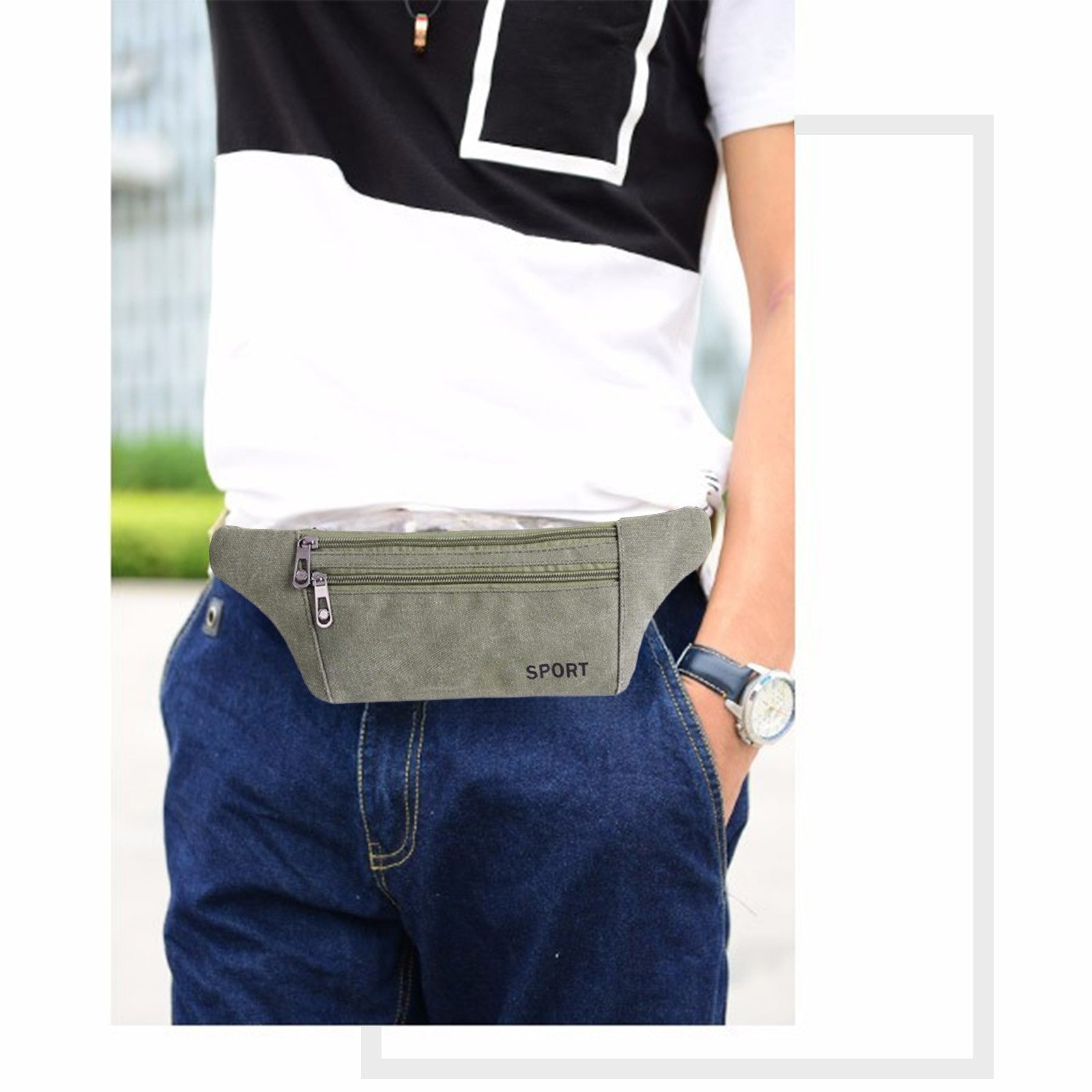 Seyotauo Slim Running Belt Fanny Pack for Men Women, Running Phone Holder Runners Pouch Waist Pack for Travel Running Hiking Workout Dog Walking Outdoors Sport Fishing Accessories