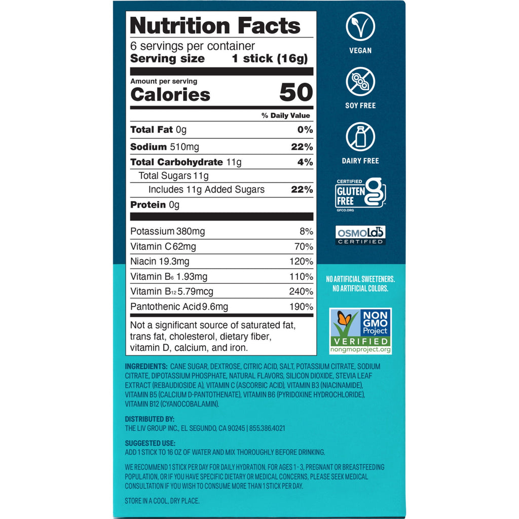 Liquid I.V.® Lemon Lime Hydration Multiplier® Powdered Electrolyte Drink Mix, 6 Count Packets