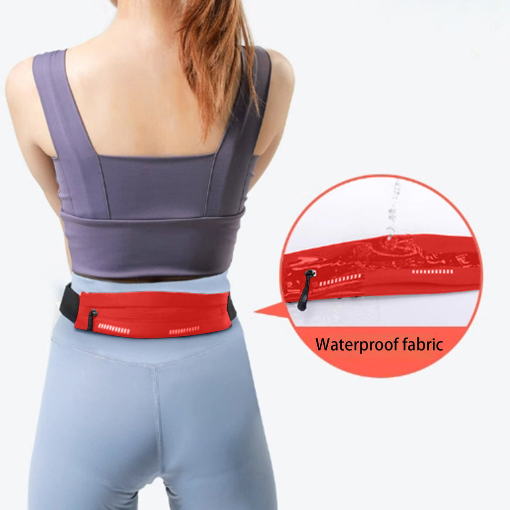 DAMAI Slim Running Belt Fanny Pack, Exercise Waist Pack for Women and Men, Runners Fanny Pack Phone Holder, Waist Belt for Workout Jogging Hiking Cycling, Money Belt Running Gear Accessories (Black)
