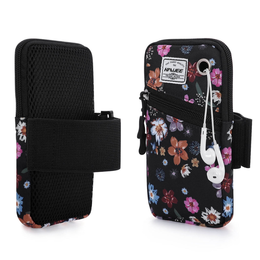 HAWEE Cell Phone Arm Bands Bag for Women Sports Running Pouch Hold Smartphone 6.28 Inches Full-screen, Colorful Flower