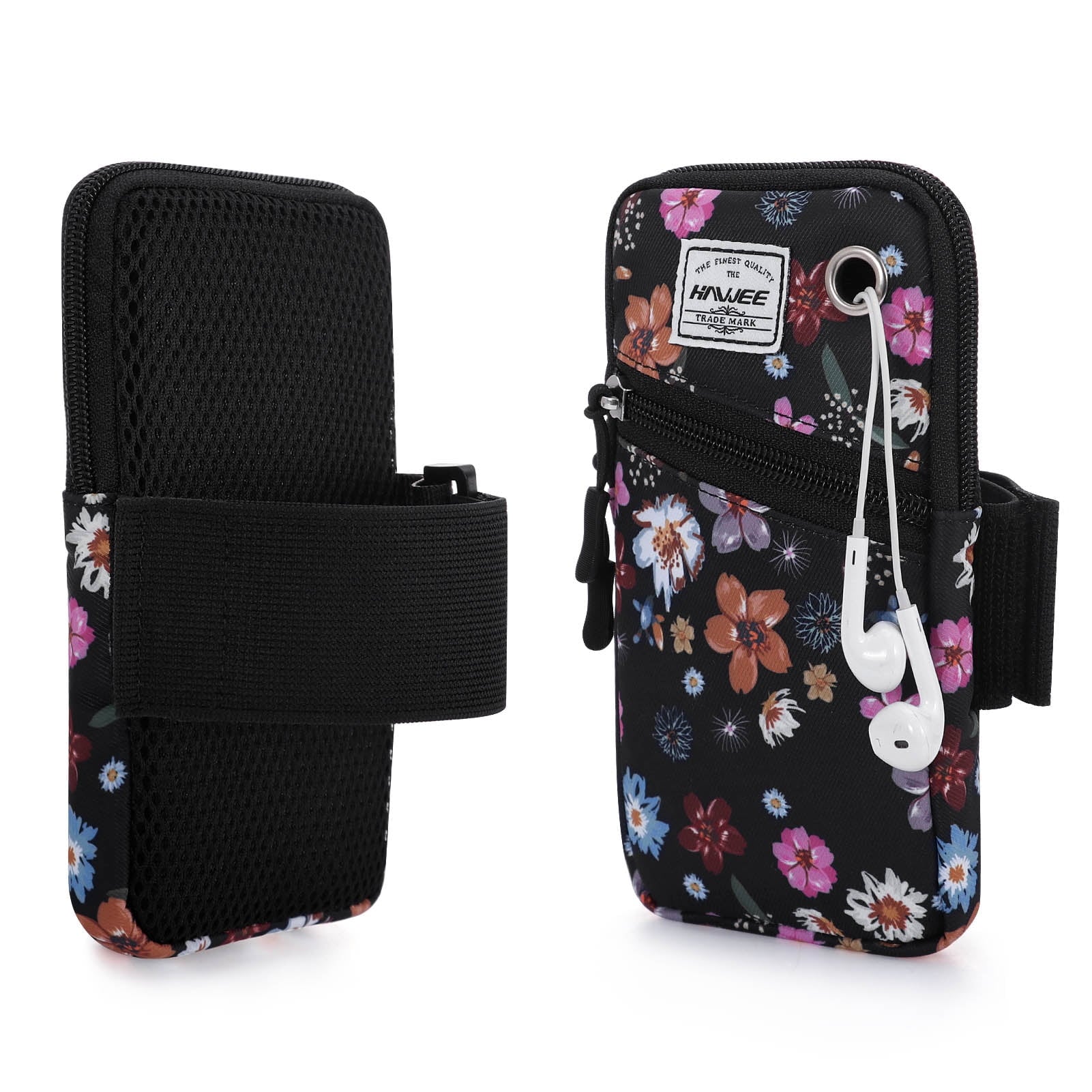 HAWEE Cell Phone Arm Bands Bag for Women Sports Running Pouch Hold Smartphone 6.28 Inches Full-screen, Colorful Flower