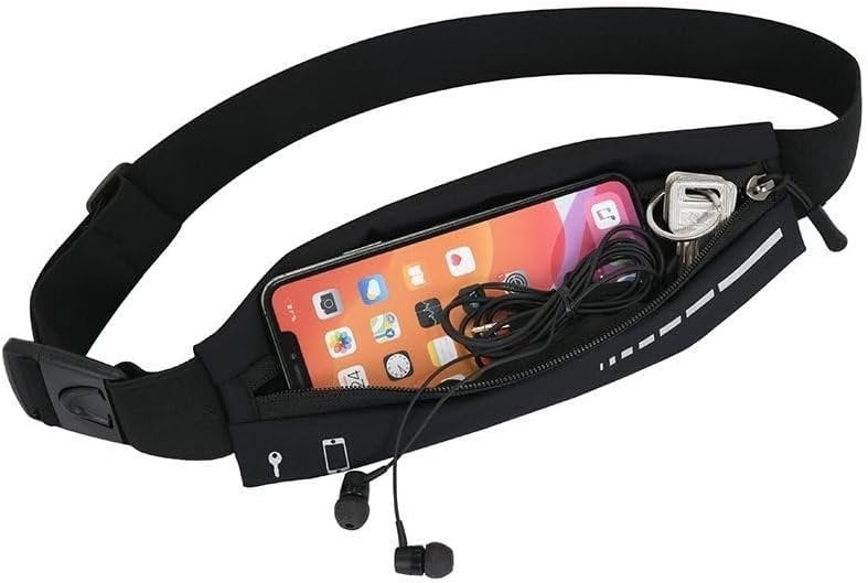 2 Pack Running Belt Slim Pack for Women Men, Phone Holder Runners Pouch Belt for Workout Jogging, Belt Running Gear Accessories, Black, Size, Fashion (Black)