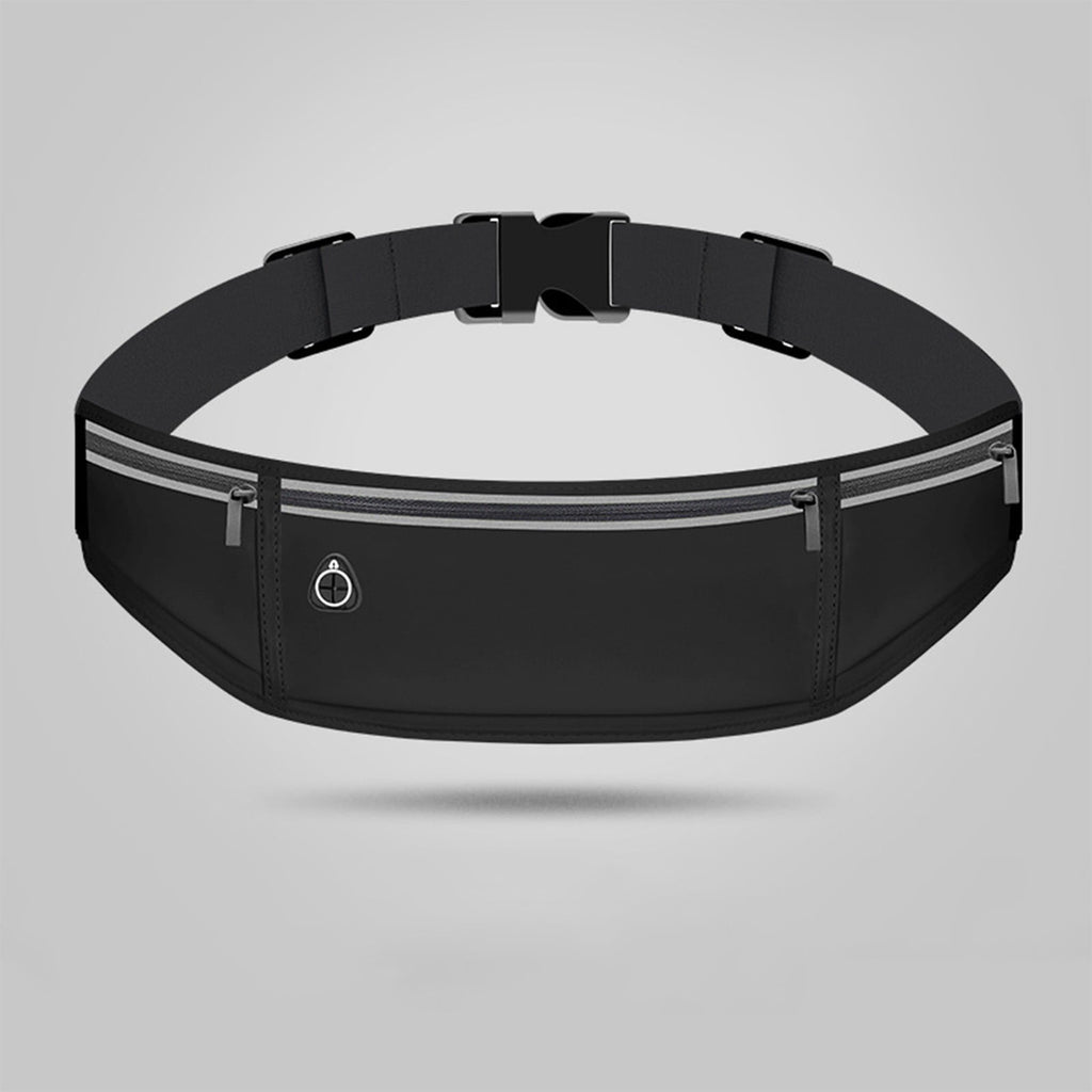 Harlier Slim Running Belt for Women Men-Runners, Phone Holder Fanny Pack, Adjustable Bounce Free Waist Pouch bag for Workout, Money Belt, Run Gear Accessories - Black