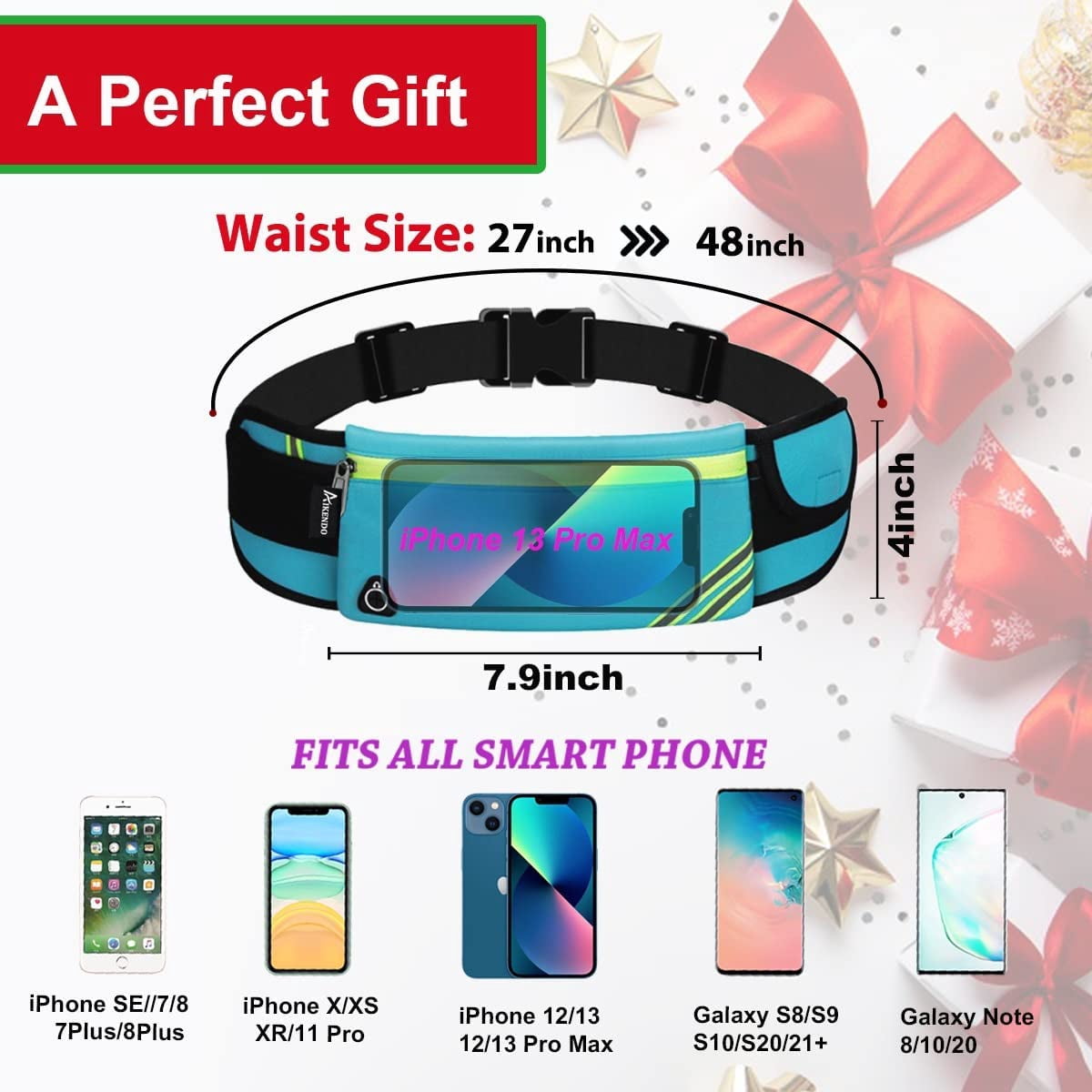 Slim Running Belt Fanny Pack,Waist Pack Bag for Hiking Cycling Workout,Reflective Runners Belt Jogging Pouch,Travelling Money Phone Holder for Running Gear Accessories