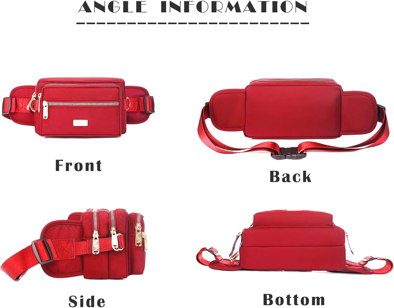 Extra Large Fashion Fanny Pack for Men Women, Waist Bag for Waterproof Hiking Running Biking Gym Outdoor Sports Travel Belt Bag