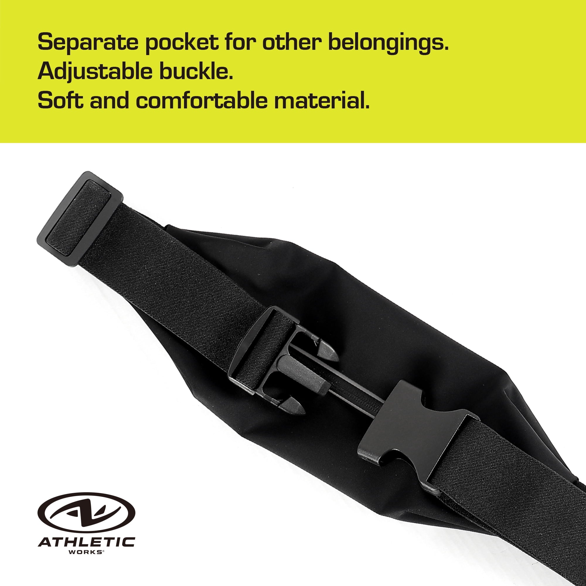 Athletic Works Running Belt with Window for Full - function Touchscreen Operation of Phone with Adjustable belt