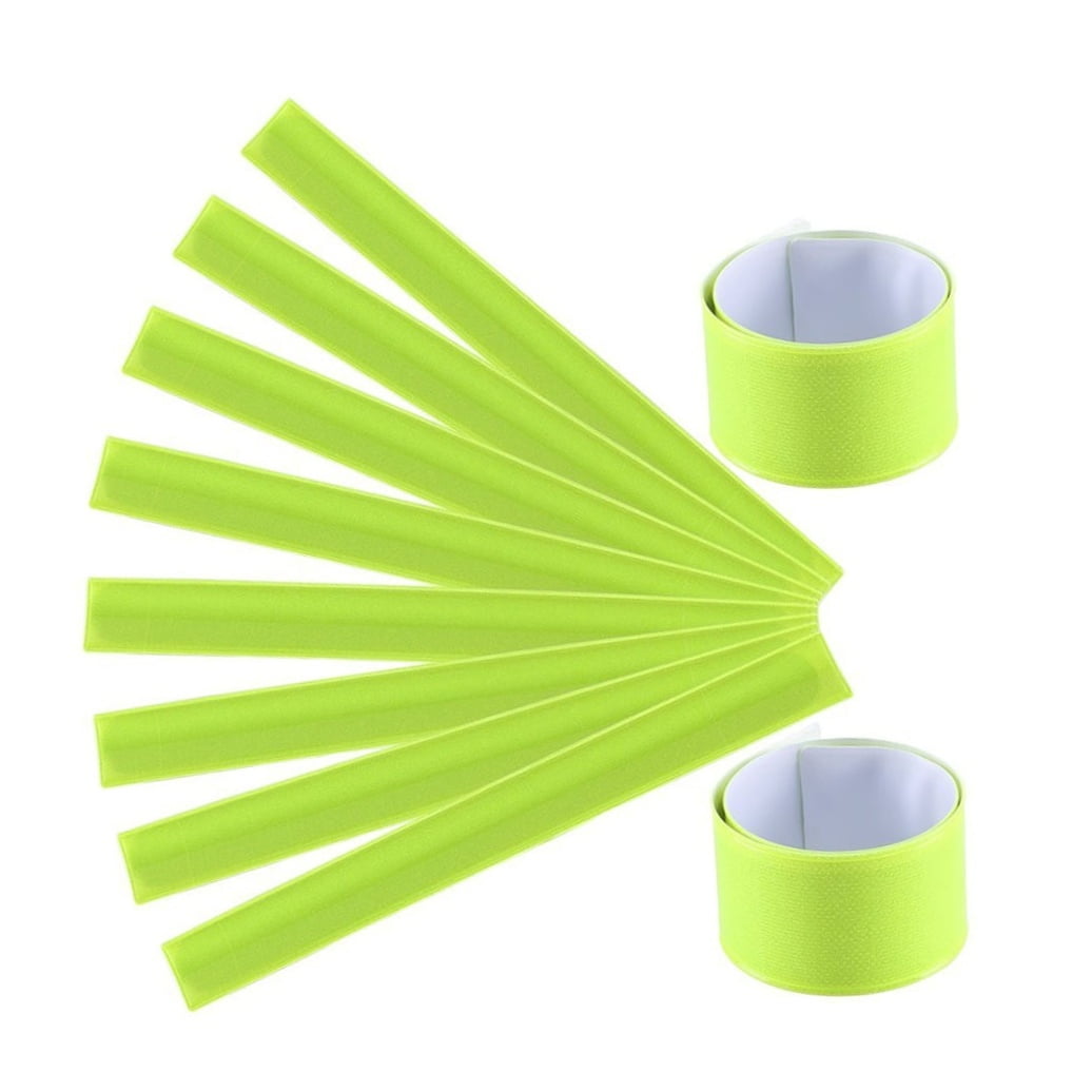 Amosfun Reflective Safety Armbands Adjustable Yellow for Night Running and Outdoor Activities 6 Pieces