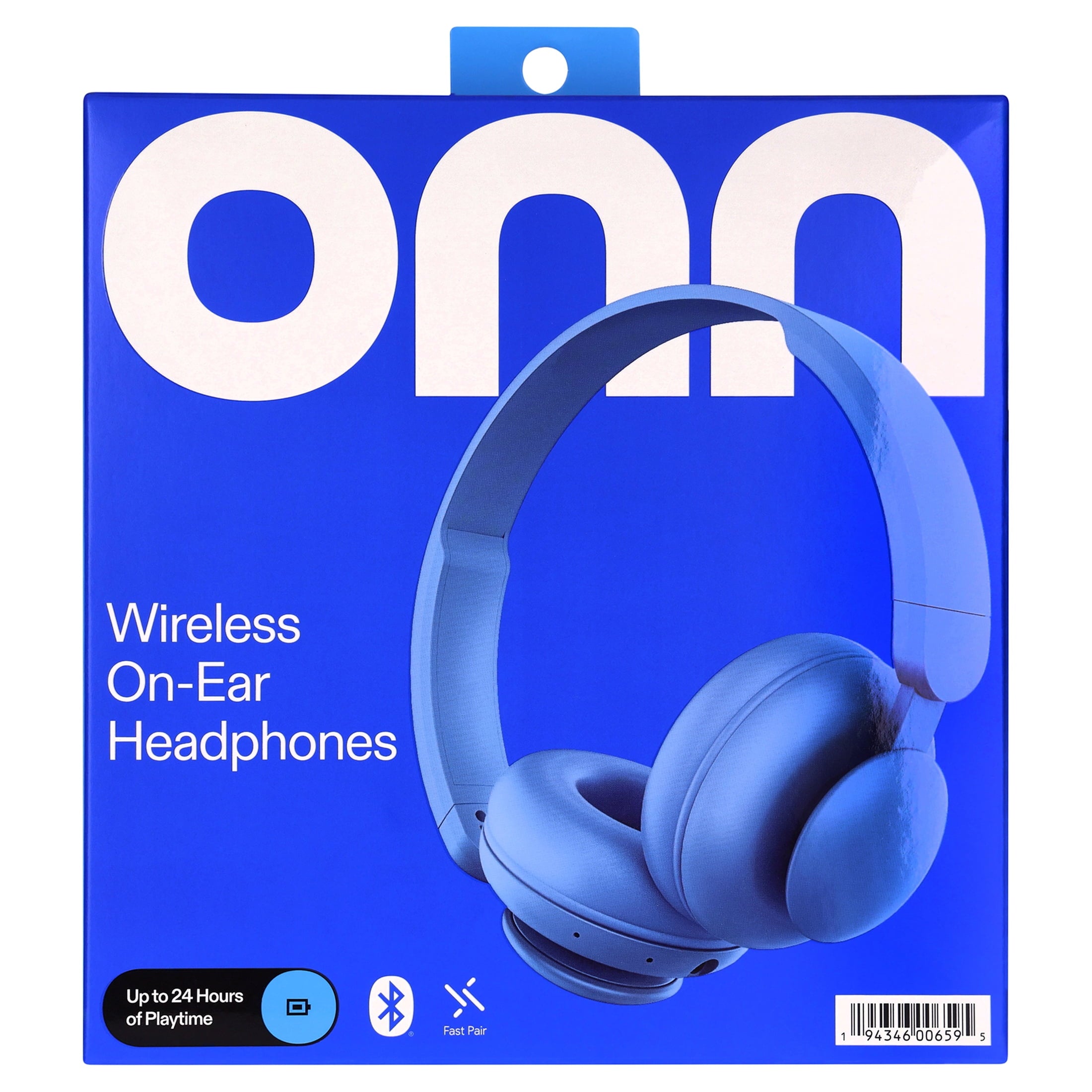 onn Wireless On-ear Headphones with Bluetooth, Black