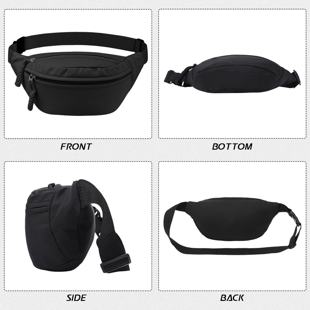 Bocaoying 2 Pack Fanny Pack for Women, Lightweight Waist Bag with 2 Smooth Zipper Pockets, Adjustable Water Resistant Sports Bum Bag for Outdoors Sports Travel Hiking Running