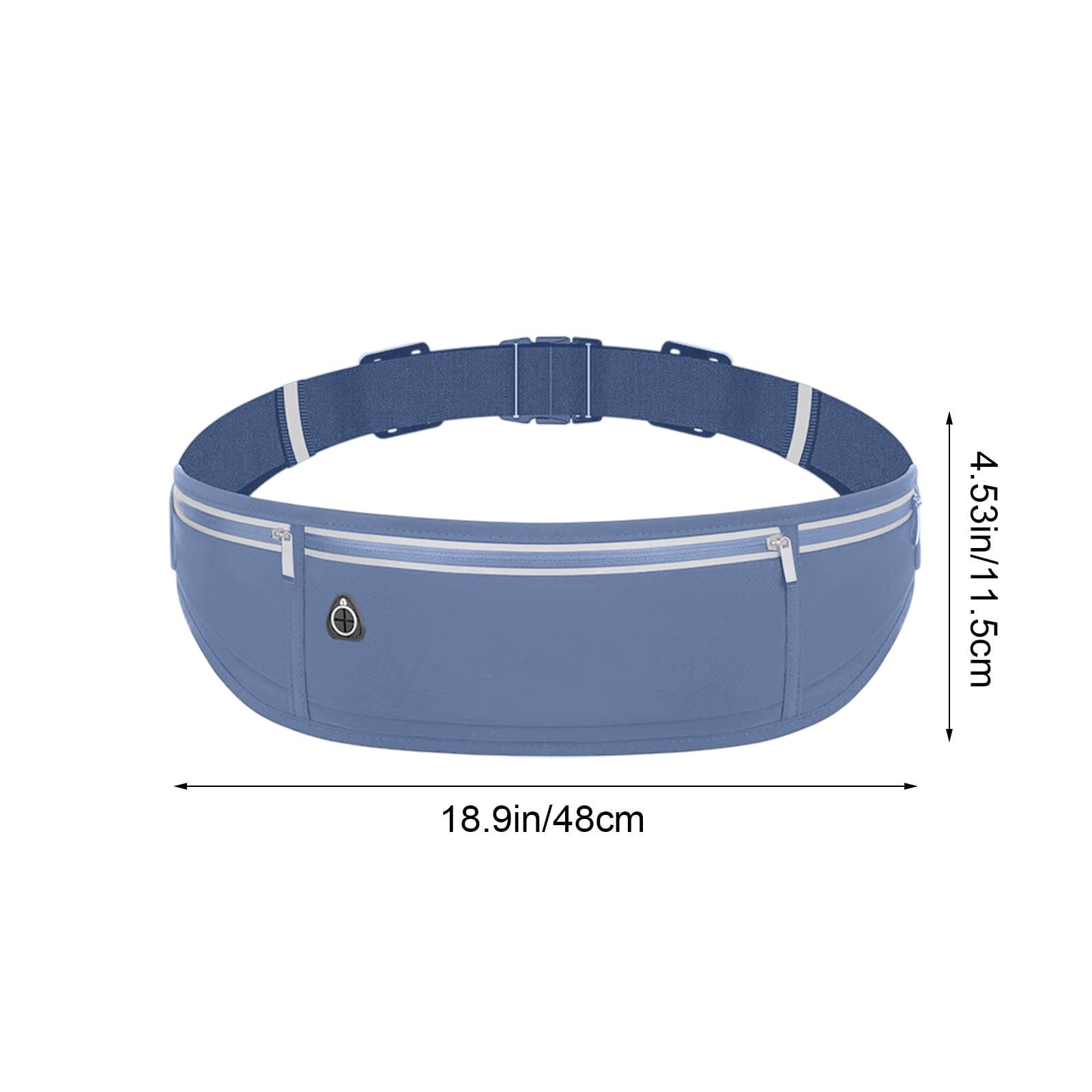 Waterproof Waist Bag Running Fanny Pack Sports Phone Pouch 18.9in with Reflective Strips Multi Pocket Adjustable Belt for Night Running Cycling Hiking Camping Gym Outdoor Sports Travel Accessories