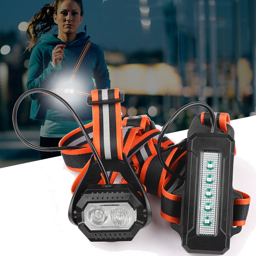 ABS Reflective Chest LED Running Light with 3 Modes & Adjustable Angle Night Safety Gear for Jogging Hiking Outdoor Sports 10 in / 25.4 cm