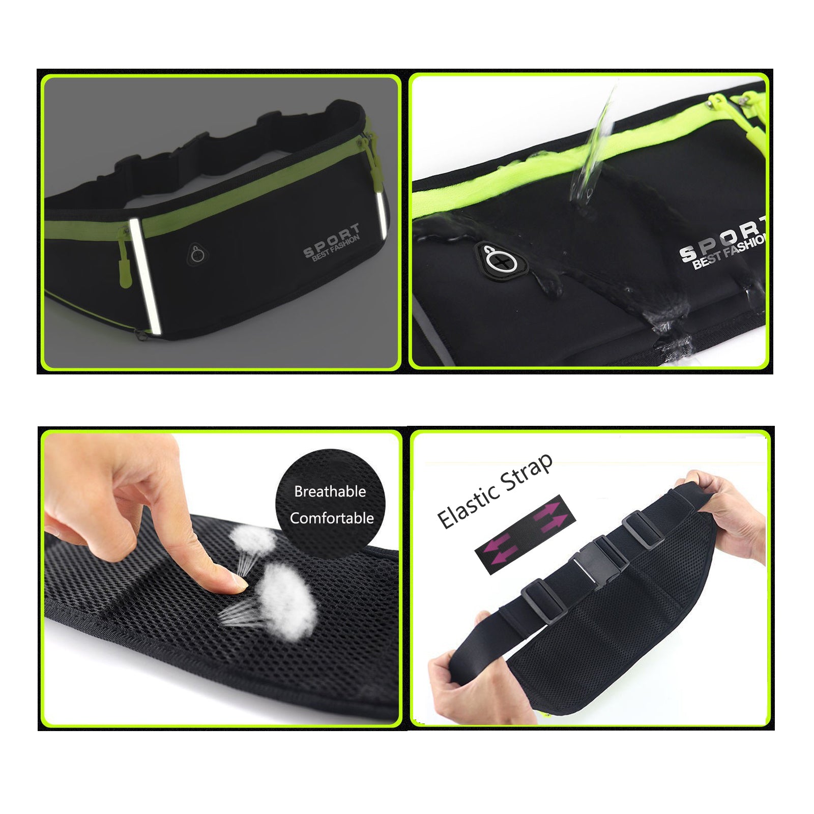 Entchin Slim Running Belt for Women Men, Runners Fanny Pack Phone Holder, Running Waist Bag for Workout