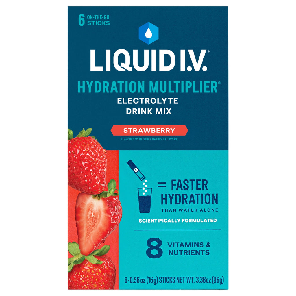 Liquid I.V.® Strawberry Hydration Multiplier® Powdered Electrolyte Drink Mix, 6 Count Packets
