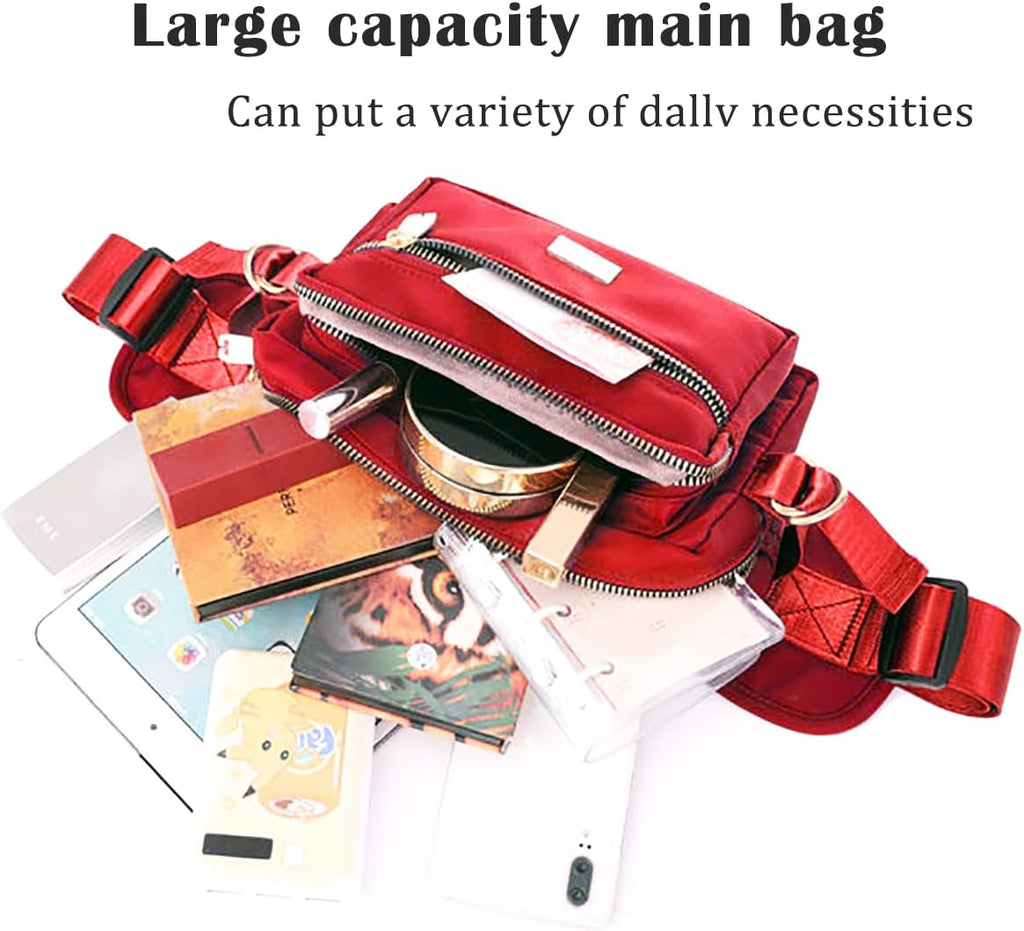 Extra Large Fashion Fanny Pack for Men Women, Waist Bag for Waterproof Hiking Running Biking Gym Outdoor Sports Travel Belt Bag