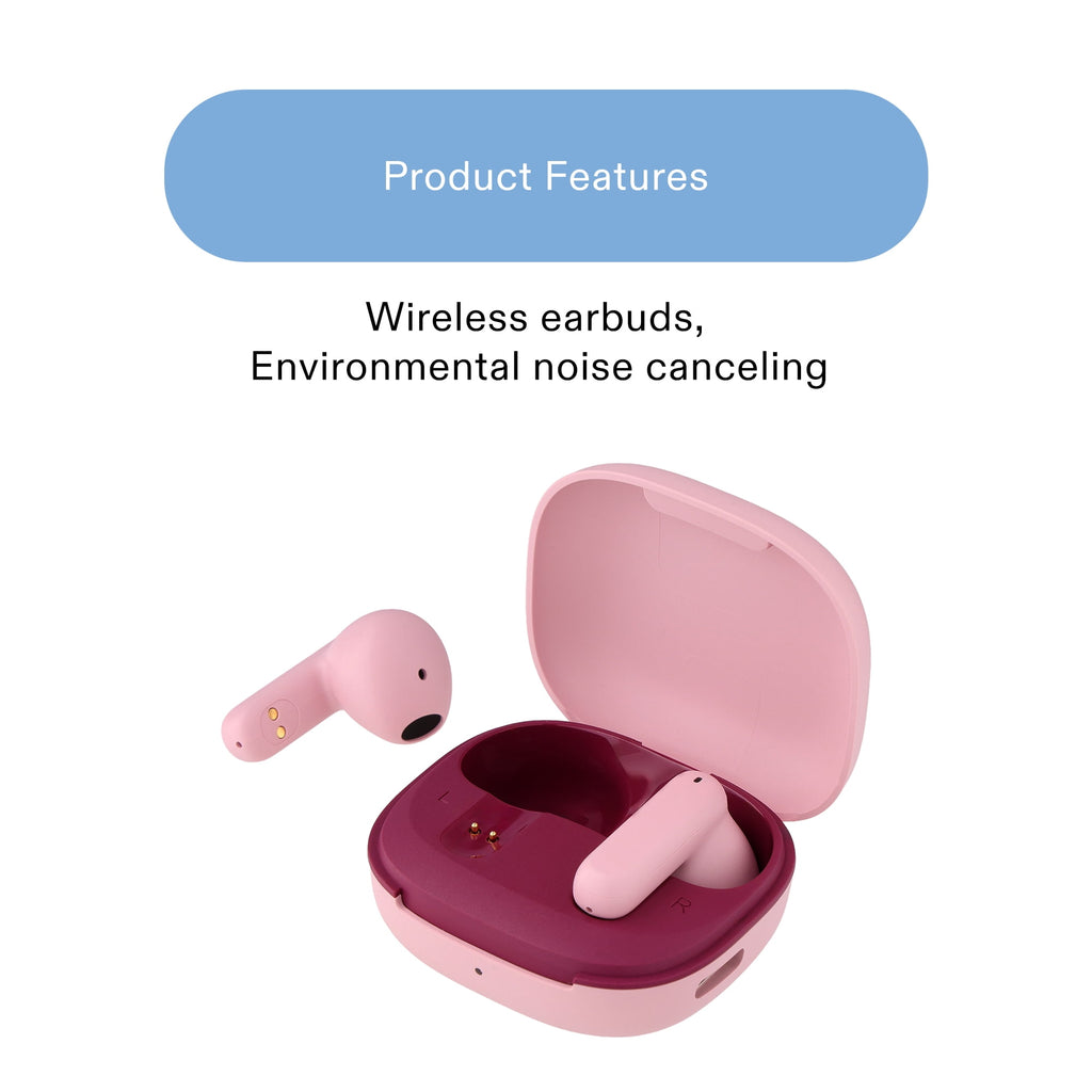 onn Mini Sticks Black Wireless Bluetooth Earbuds with Environmental Noise Canceling