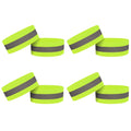 8 Piece Reflective Armband and Ankle Band Set for Running, High Visibility Safety Straps for Night Cycling and Jogging, Elastic Adjustable Sports Gear for Outdoor Activities, Green