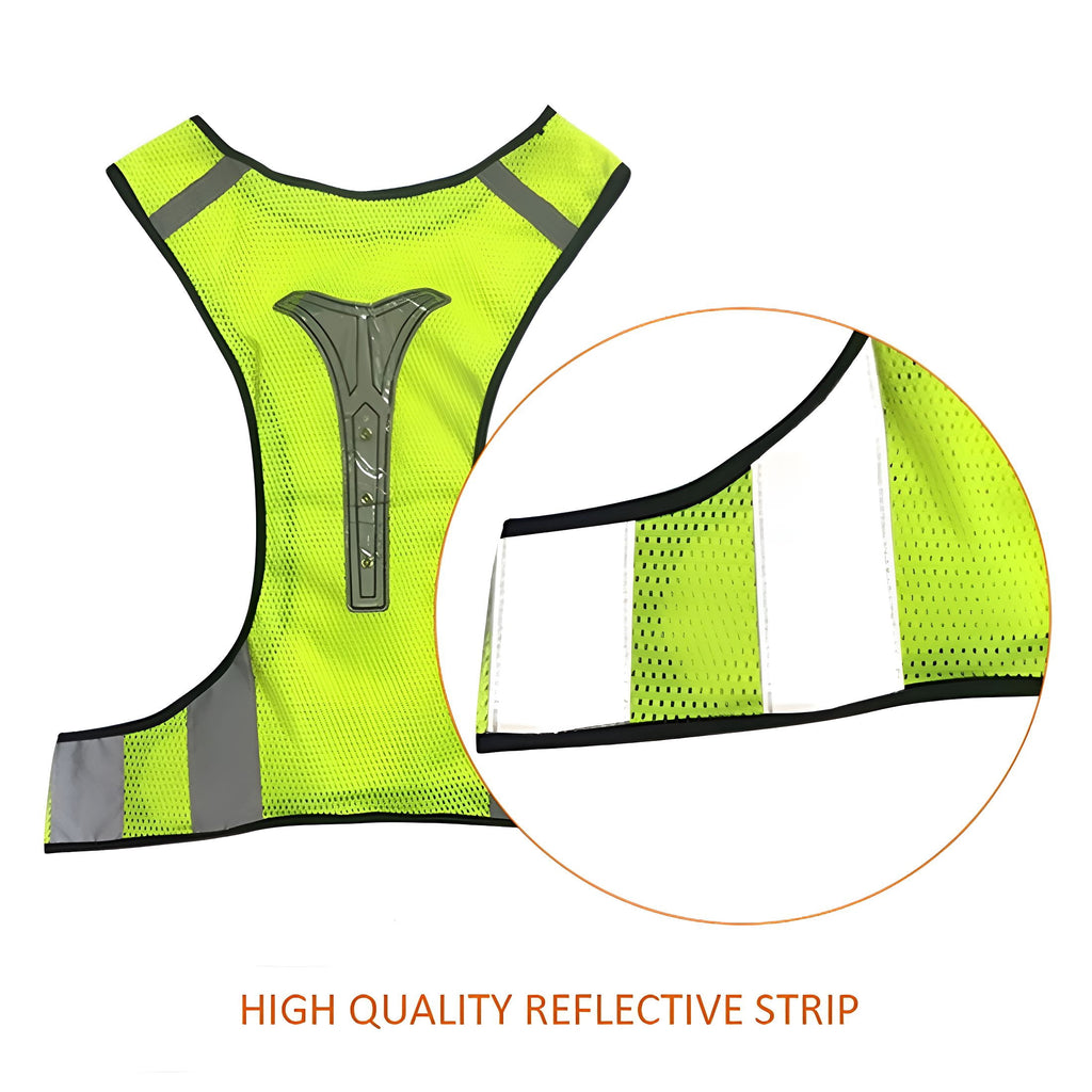 GJX 2026 New Led Reflective Running Vest,High Visibility Warning Lights for Runners,Adjustable Elastic Safety Gear Accessories for Men/Women Night Running,Walking,Cycling/Biking