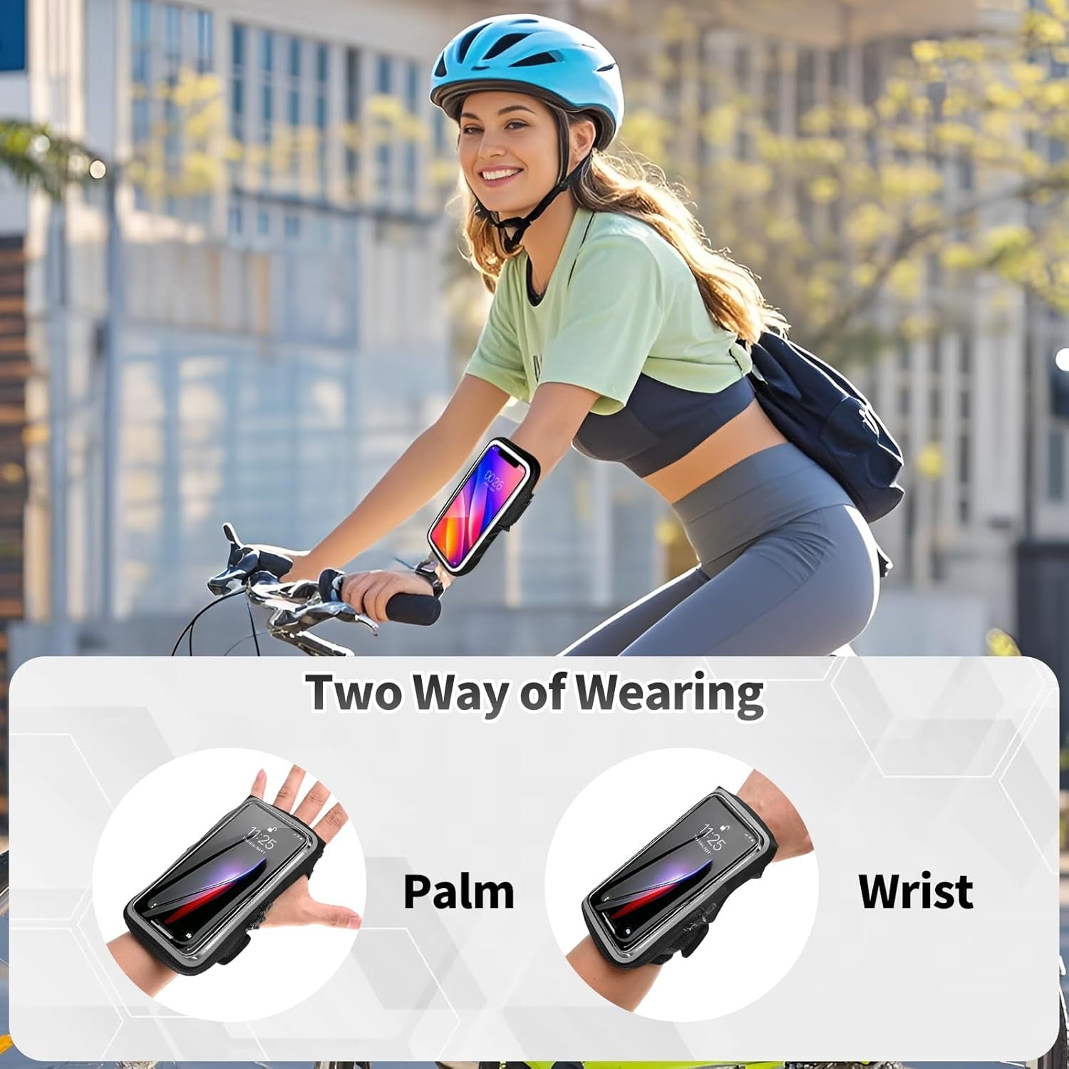 Emlimny Wristband Phone Holder for Running,Forearm Armbands, 7" Running Armband with Card Slot Compatible for iPhone Pro Max Plus (16/15/14/13/12/11/X/XR), Compatible for Galaxy S24/S10