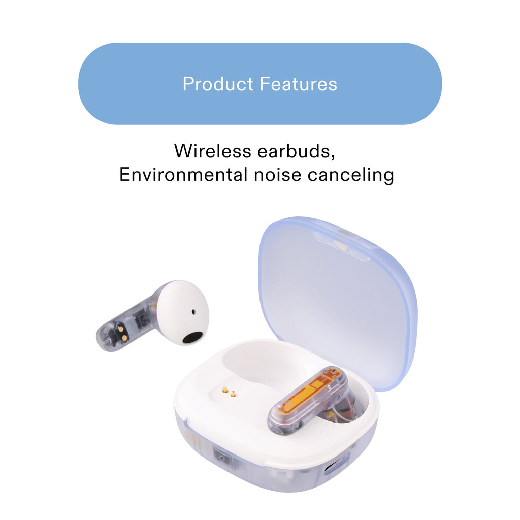 onn Mini Sticks Black Wireless Bluetooth Earbuds with Environmental Noise Canceling