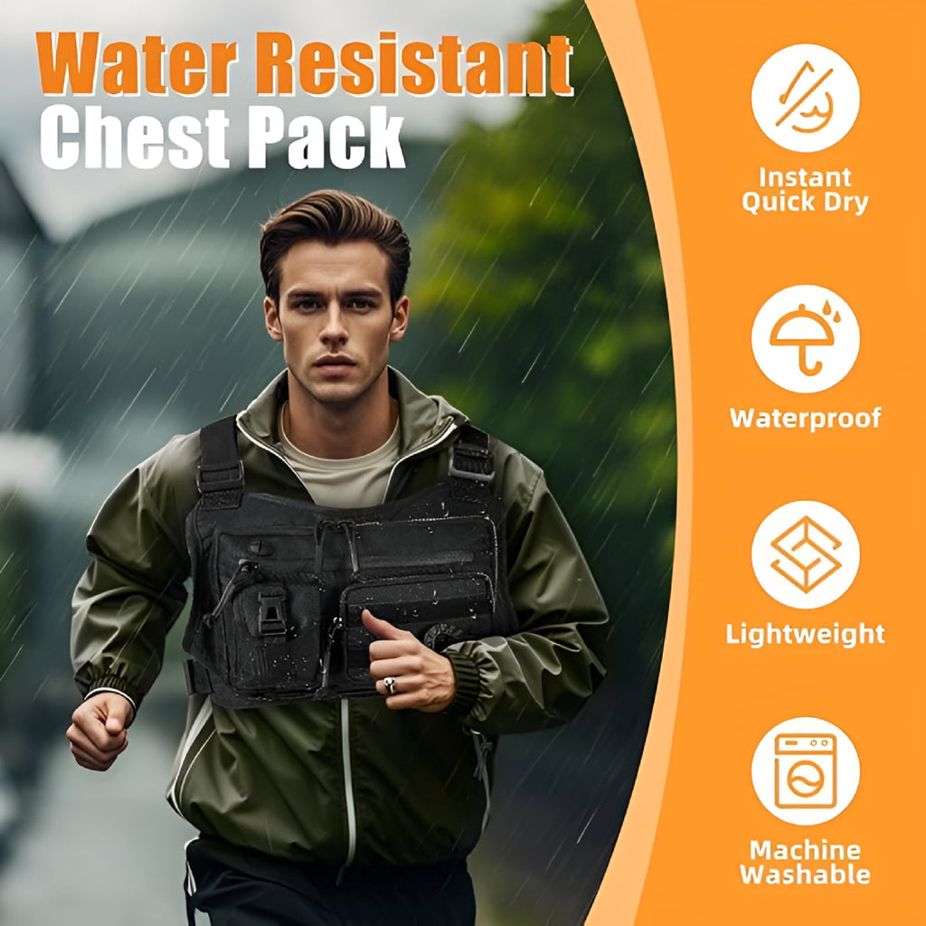 GASTROPOD 2026 New Chest Bag for Men, Running Pack Vest for Workouts, Water Resistant Sports Chest Pack for Running for Hiking, Cycling, Gym, Travel