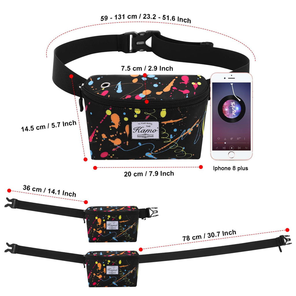 HAWEE Fanny Packs for Women - Slim Yet Spacious Waist Pack with Headphone Cord Access - Lightweight Fannie Hip Bag Great for Hiking, Walking, Biking, Running, Travel