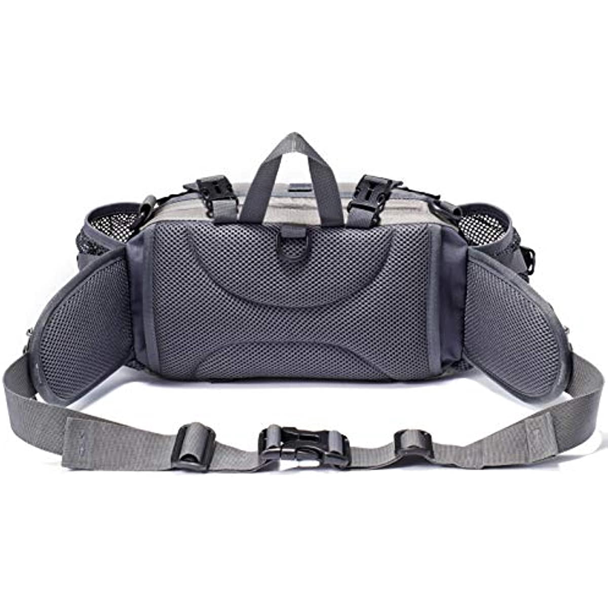 Running Bags Outdoor Fanny Pack Hiking Camping Biking Waterproof Waist Pack 2 Water Bottle Holder Sports Bag for Women Men Black