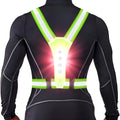 GJX 2026 New Led Reflective Running Vest,High Visibility Warning Lights for Runners,Adjustable Elastic Safety Gear Accessories for Men/Women Night Running,Walking,Cycling/Biking