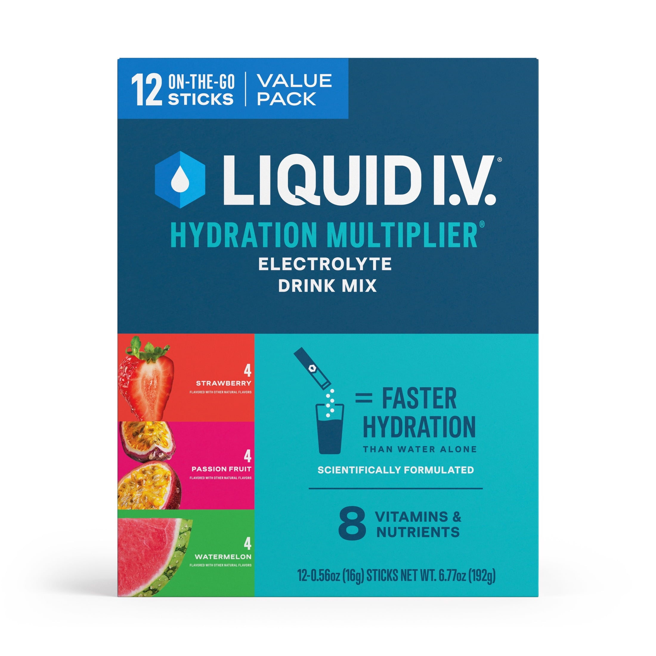 Liquid I.V.® Strawberry Hydration Multiplier® Powdered Electrolyte Drink Mix, 6 Count Packets