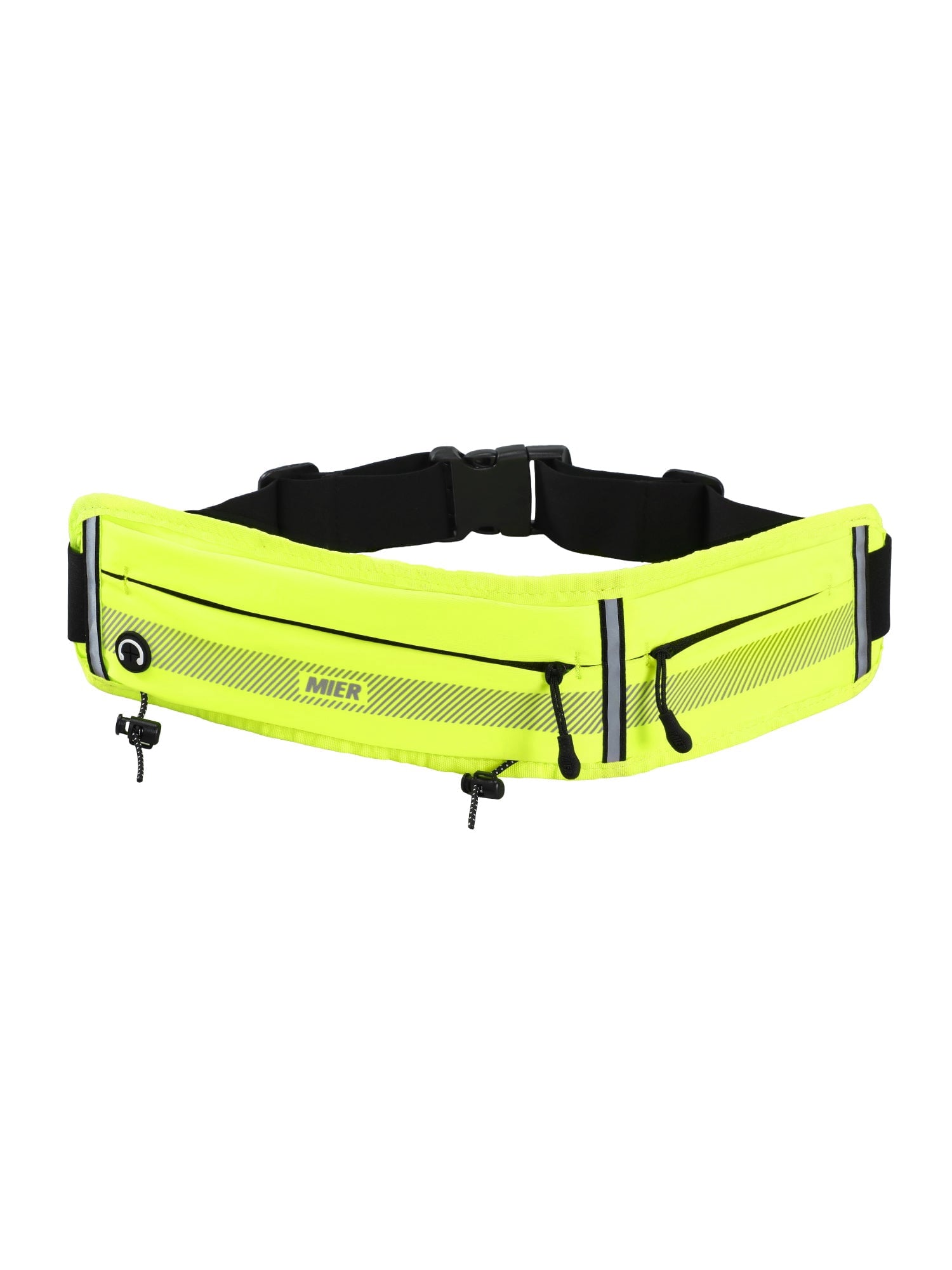 MIER Running Belt Slim Waist Pack with Bib Clips Adjustable Elastic Phone Holder for Fitness Marathon Daily Travel Pink