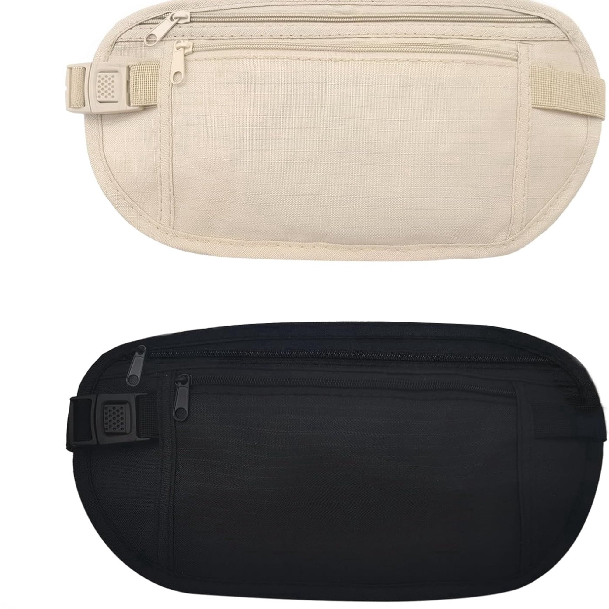 Haimei Women's Hidden Belt Bag with RFID Blocking Nylon Running Belt, Black