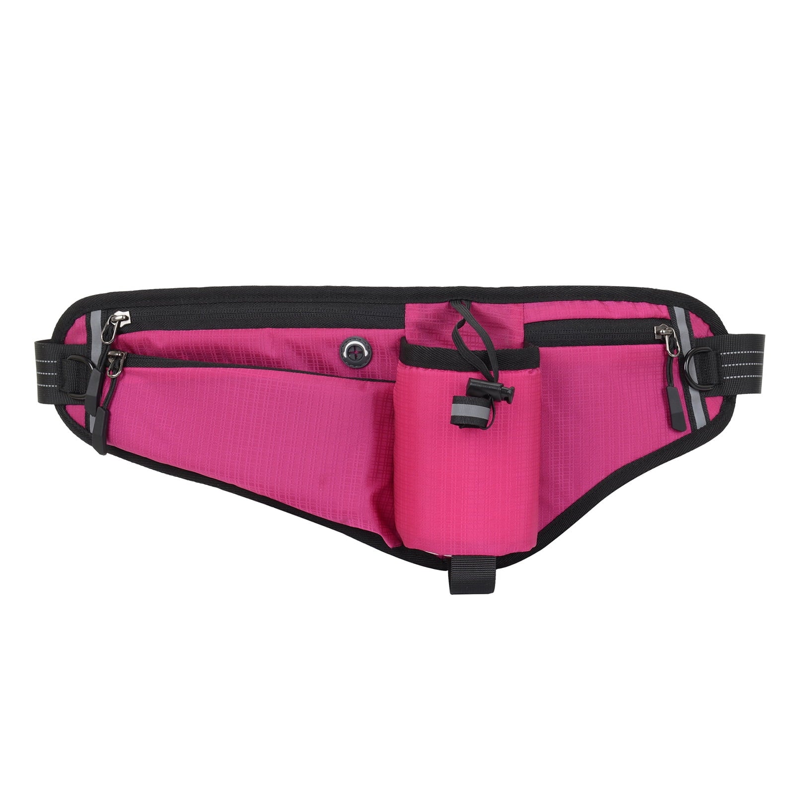 NFTIGB Running Belt Waist Pack Adjustable Hydration Bag with Water Bottle Holder for Runners Men Women, Black (10.63 inches / 27 cm)
