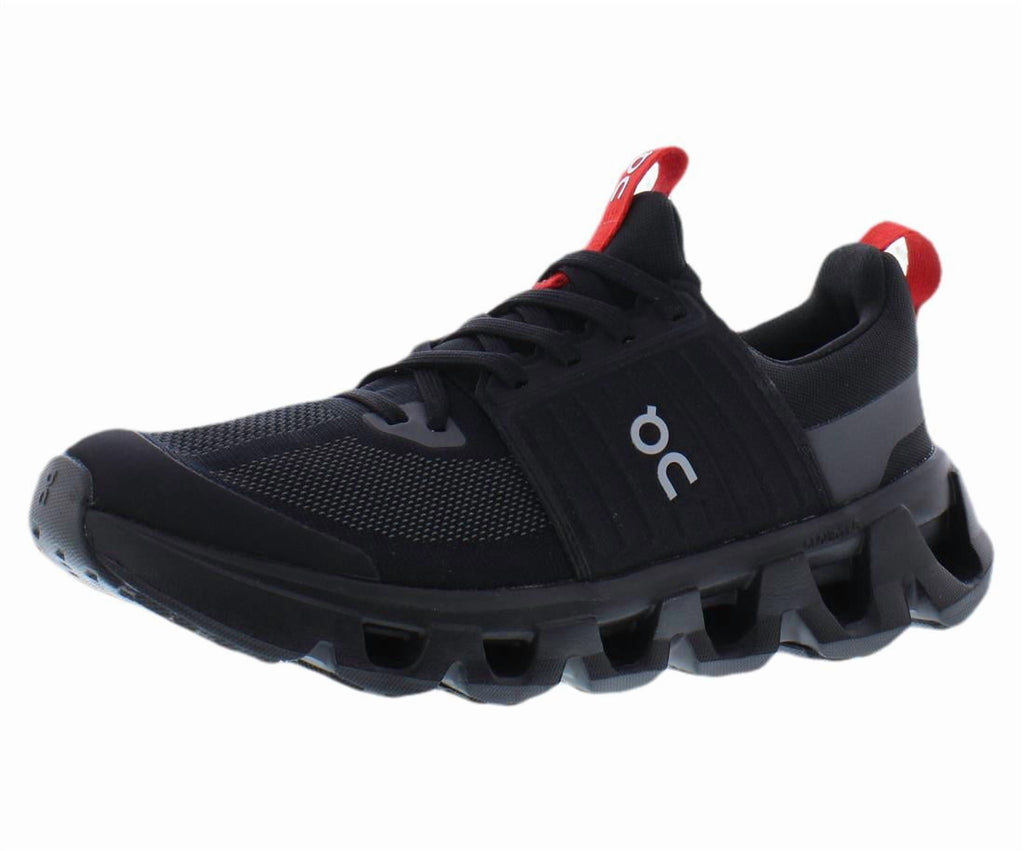 ON Cloudswift GS Boys Shoes Size 4.5, Color: Black/Red