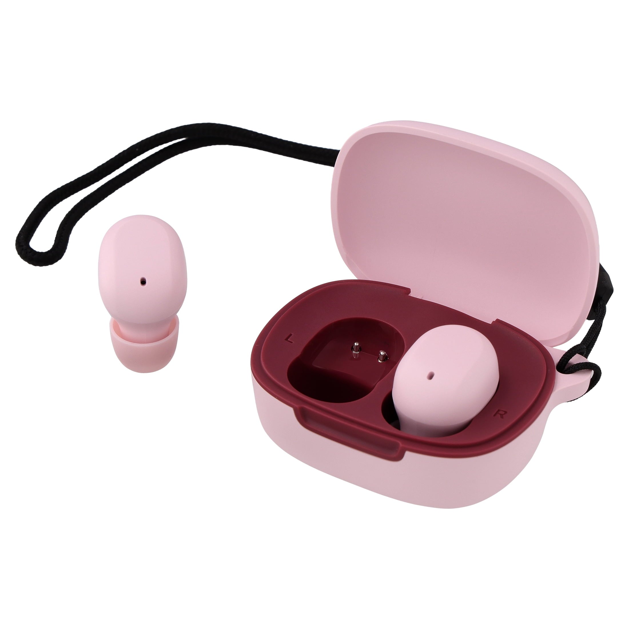 onn Wireless Mini-Earbuds with Wrist-Strap, Black