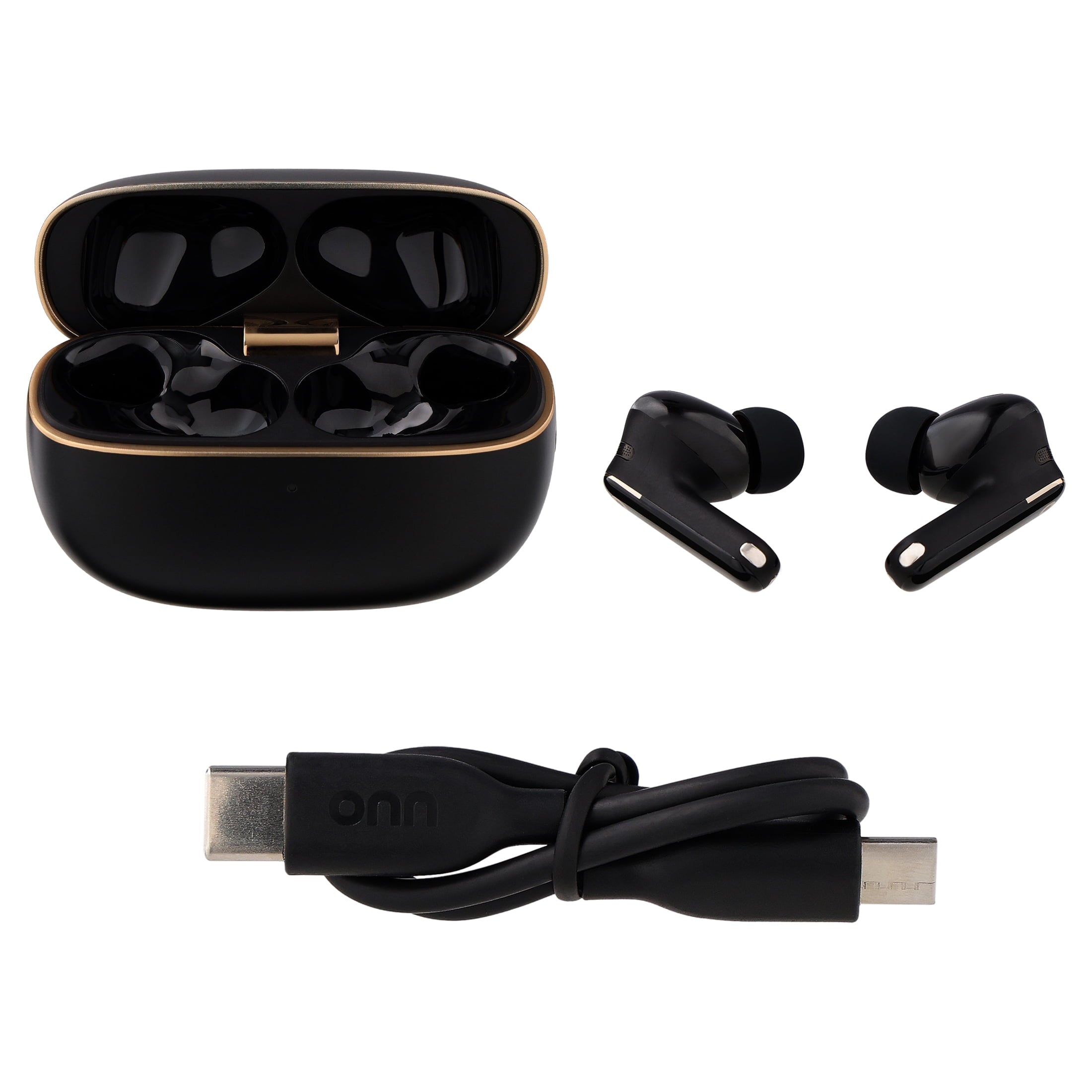 onn TuneTide Pro 2 Wireless Earbuds, Black