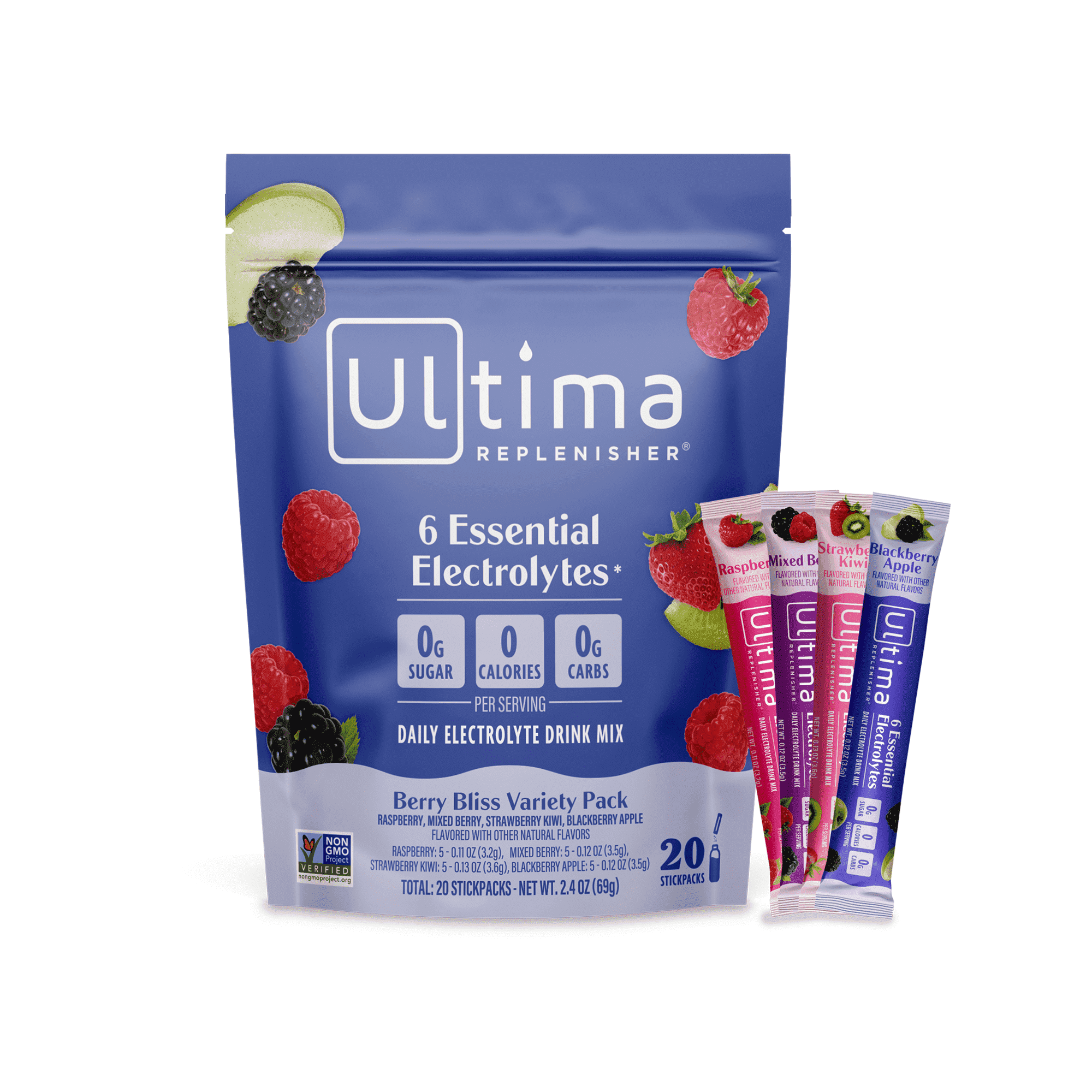 Ultima Replenisher, Electrolyte Drink Mix Packets, Sugar Free Daily Hydration Powder, Mocktini Variety Pack, 16 Count Stickpacks