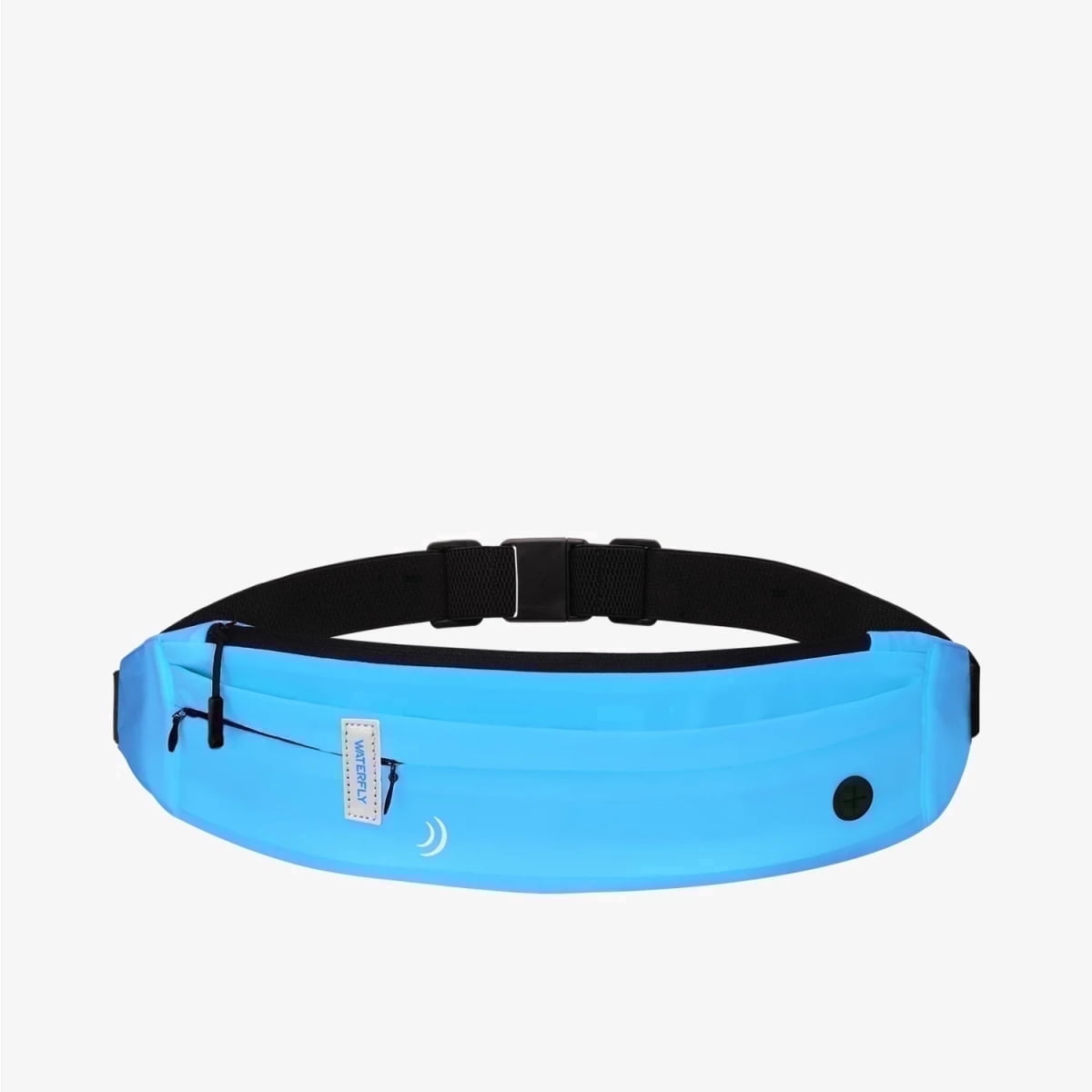 WATERFLY Unisex Adjustable Non-Slip Jogging Exercise Fitness Nylon Running Waist Belt,Black