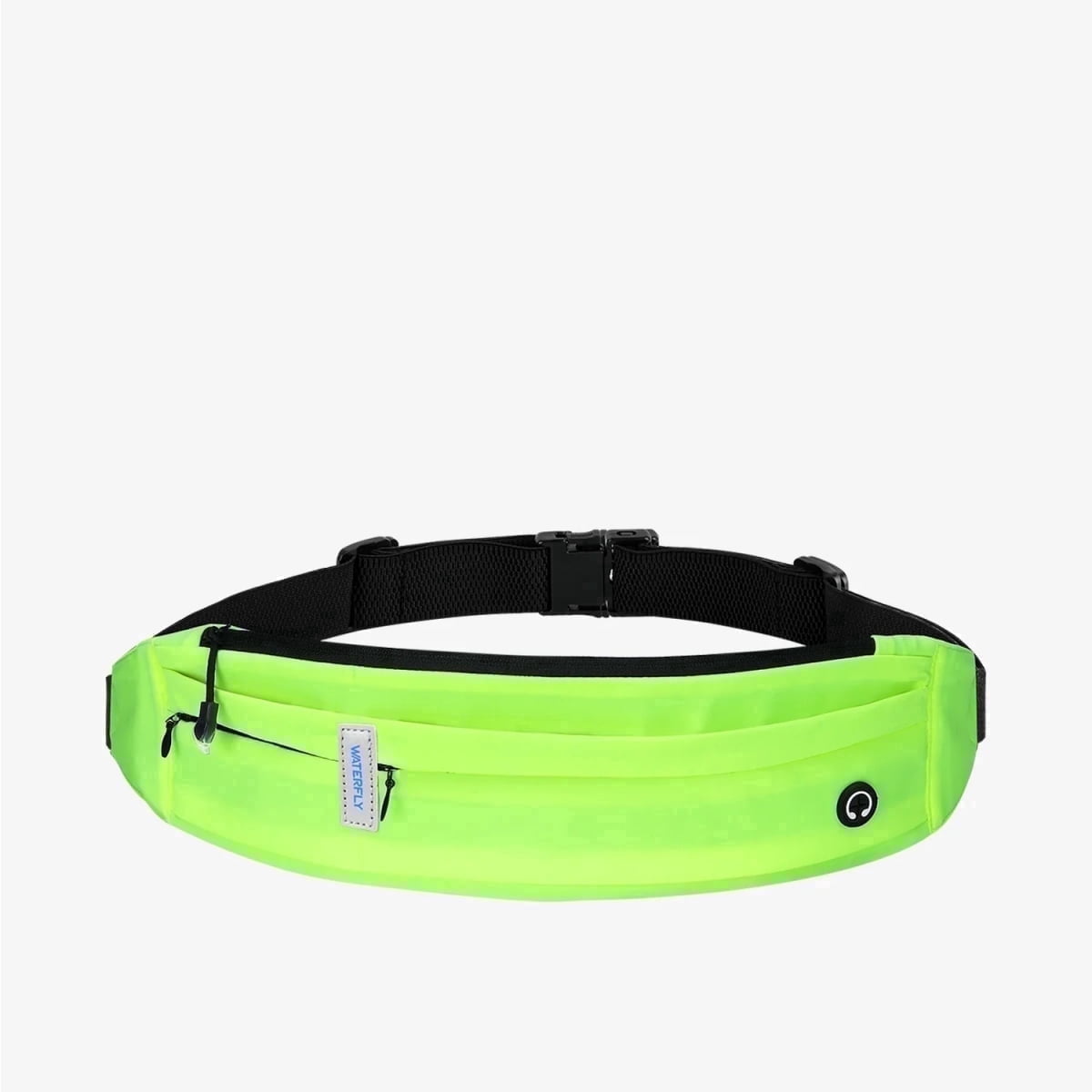 WATERFLY Unisex Adjustable Non-Slip Jogging Exercise Fitness Nylon Running Waist Belt,Black