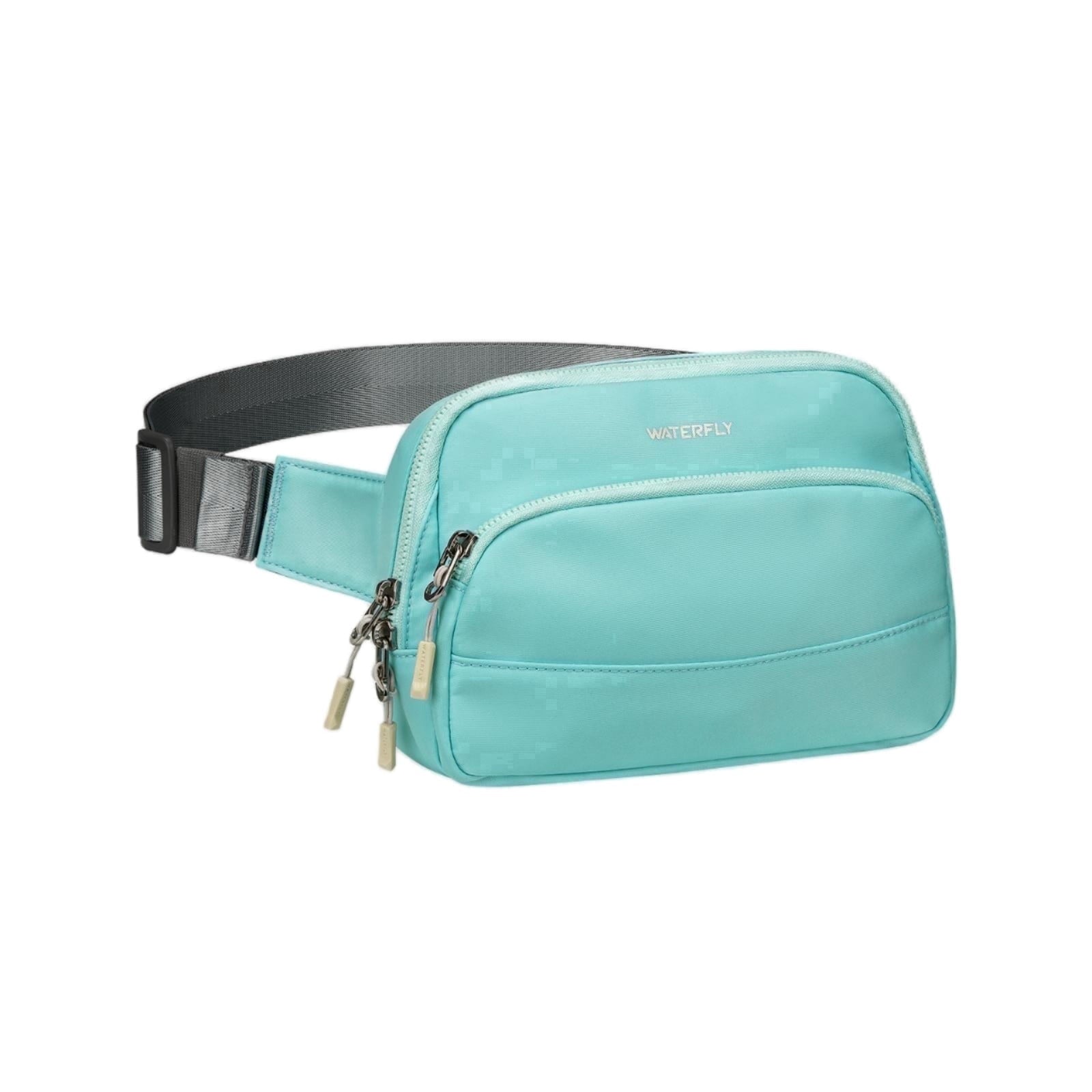 WATERFLY Unisex 2L Walking Hiking Travel Running Nylon Fanny Pack Waist Bag,Black
