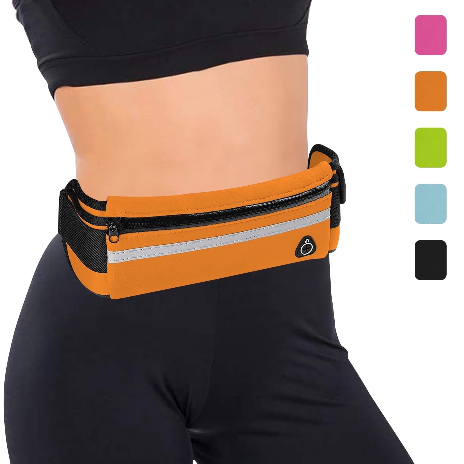 Waistband Running Belt for Phone Holder, Runner Pocket Pouch for Women Men Wallking Fitness Jogging Workout Gym Sports Travel Exercise Orange