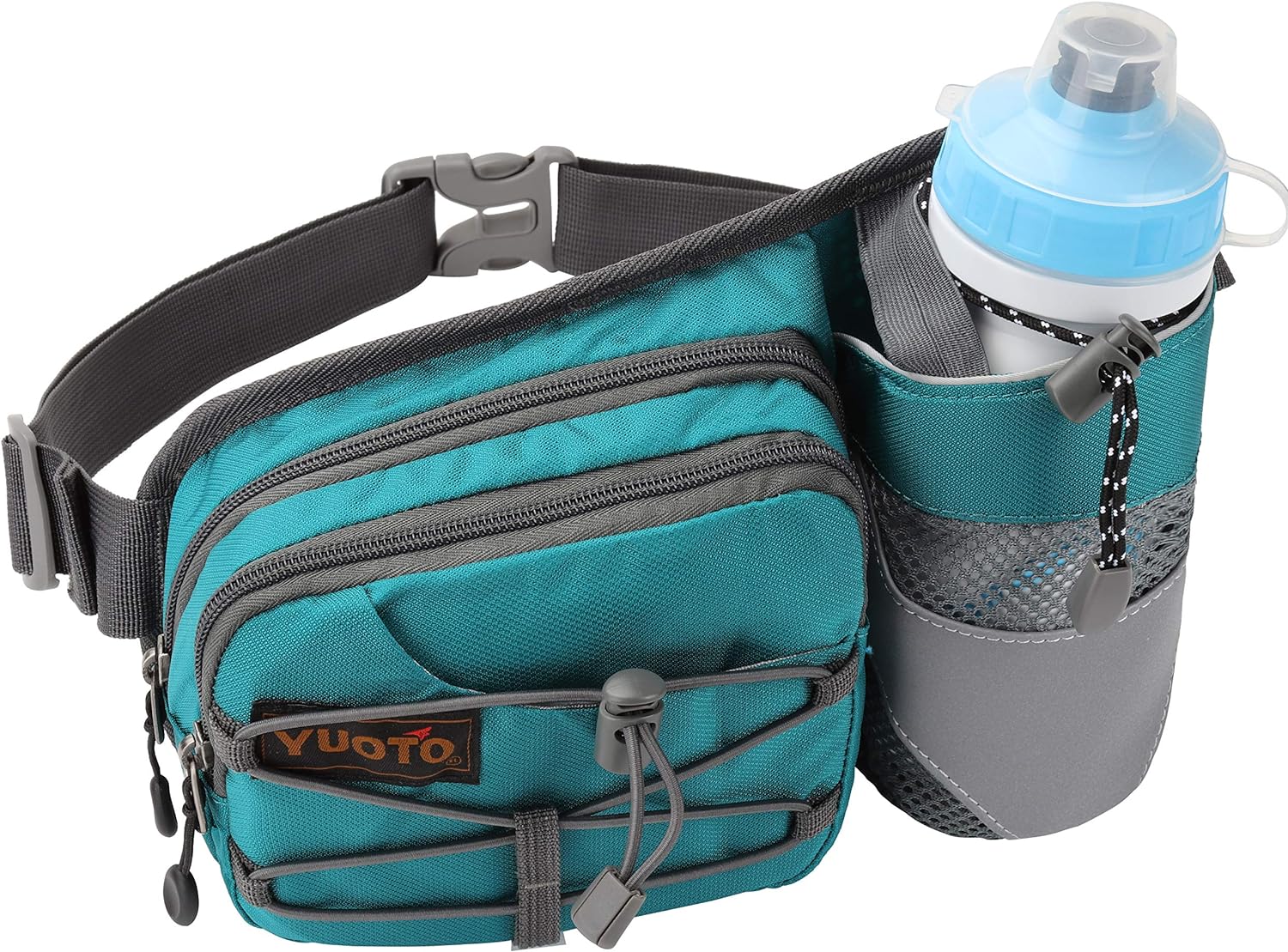 YUOTO Waist Pack Hydration Running Belt with Water Bottle Holder, Blue, 2 Pack