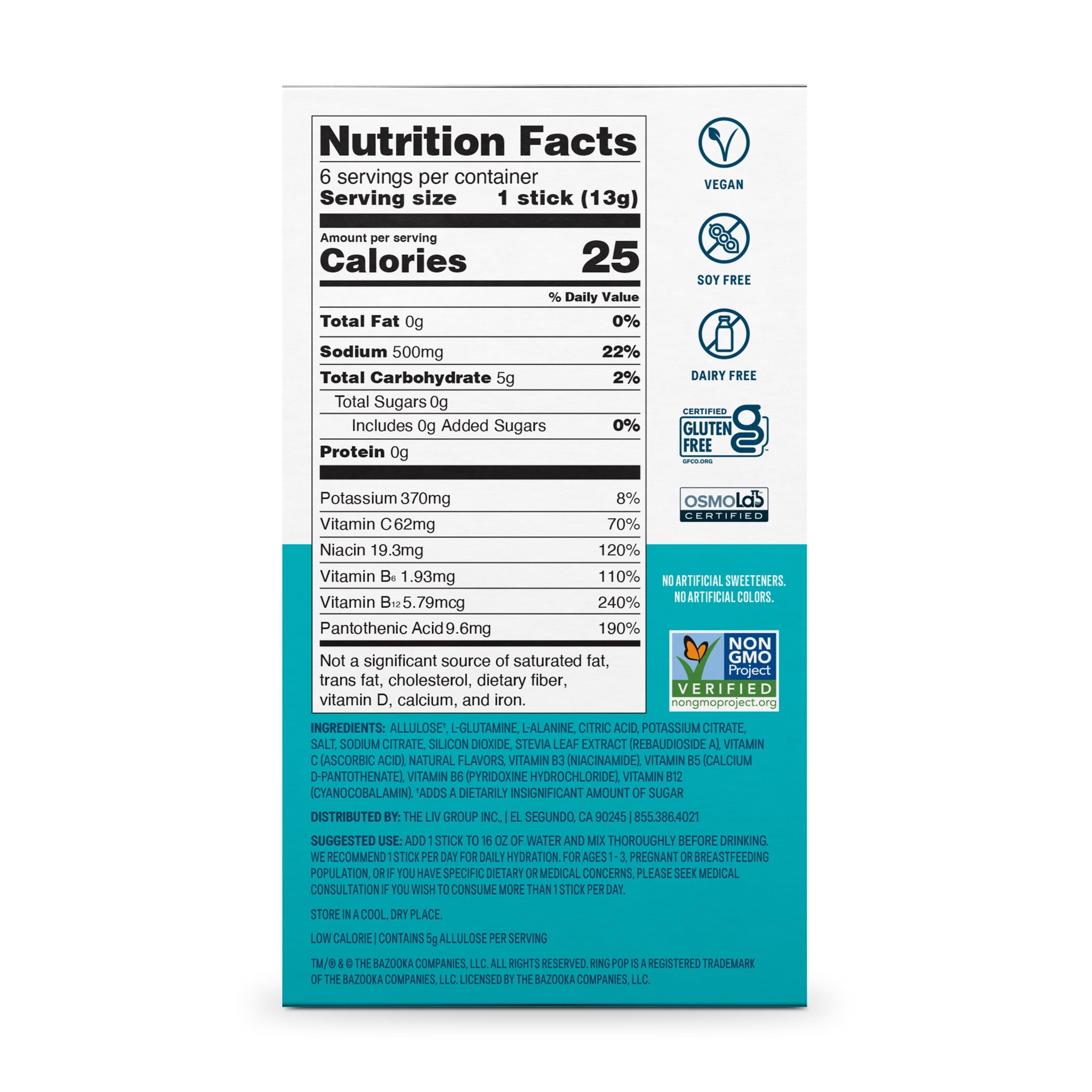 Liquid I.V.® White Peach Hydration Multiplier® Sugar-Free Electrolyte Powder Drink Mix, 6 Count Packets