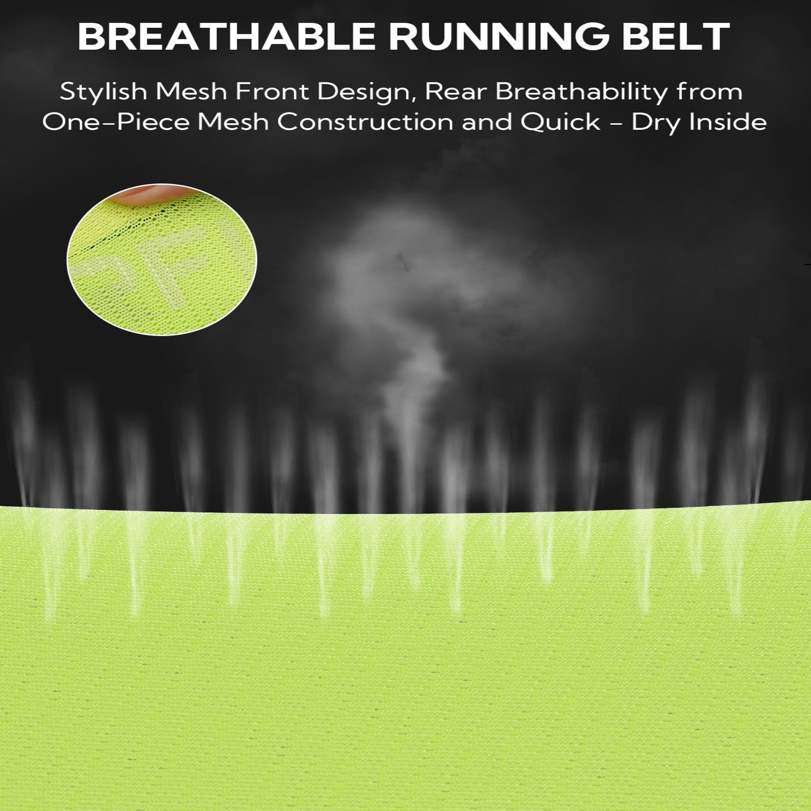 WATERFLY Unisex Adjustable Sports Jogging Fitness Nylon Running Waist Belt Band,Black