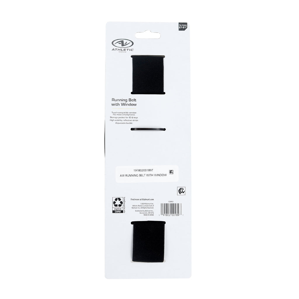 Athletic Works Running Belt with Window for Full - function Touchscreen Operation of Phone with Adjustable belt