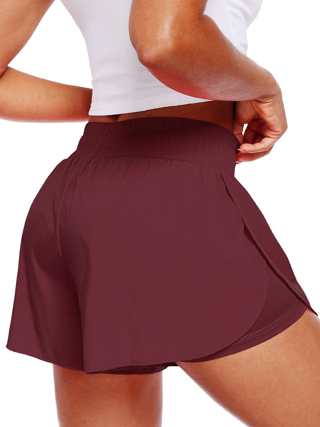 NELEUS Womens 2 in 1 Workout Yoga Shorts for Athletic Gym Running Casual Summer Short with Pocket,Navy Blue,US Size L
