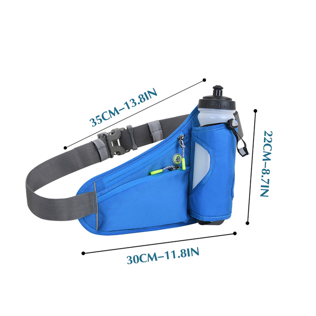 Running Water Bottle Hydration Belt with Water Bottle Holder Hiking Walking Waist Pack Adjustable Pack Compatible for Phone Waistband Outdoor Running Belt