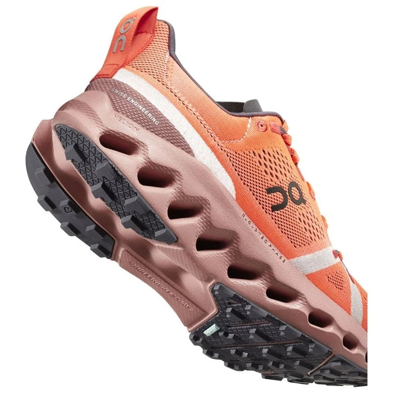 On Running Womens Cloudsurfer Trail 1 Running Shoes Orange