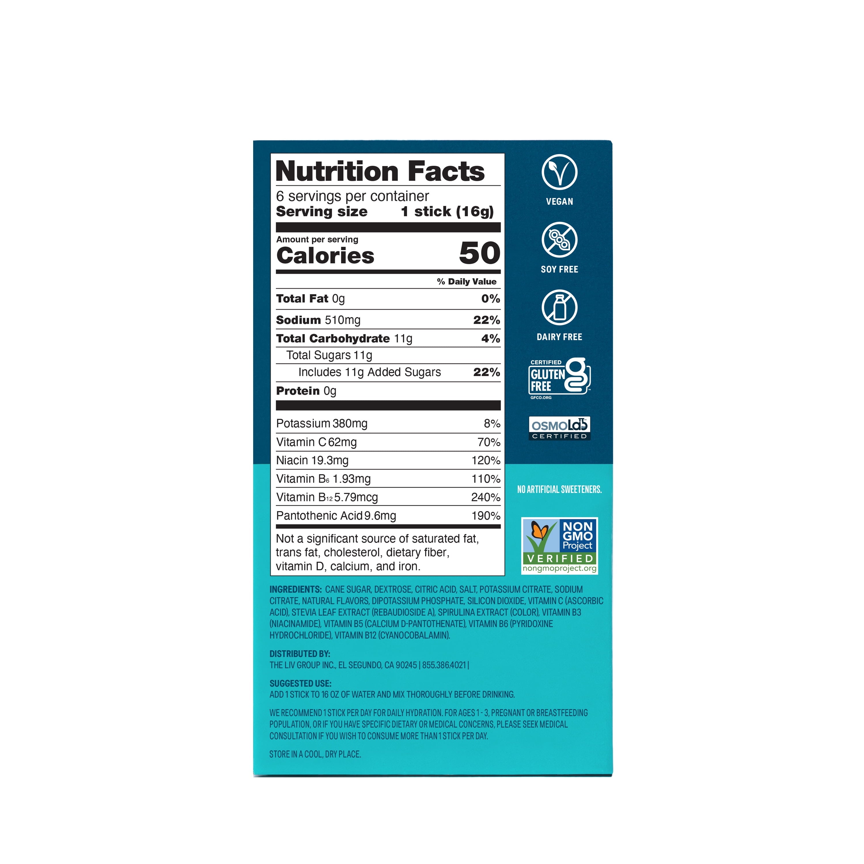 Liquid I.V.® Strawberry Hydration Multiplier® Powdered Electrolyte Drink Mix, 6 Count Packets