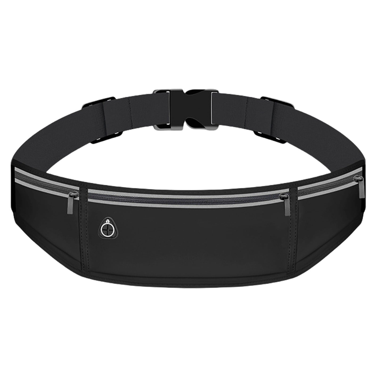Harlier Slim Running Belt for Women Men-Runners, Phone Holder Fanny Pack, Adjustable Bounce Free Waist Pouch bag for Workout, Money Belt, Run Gear Accessories - Black